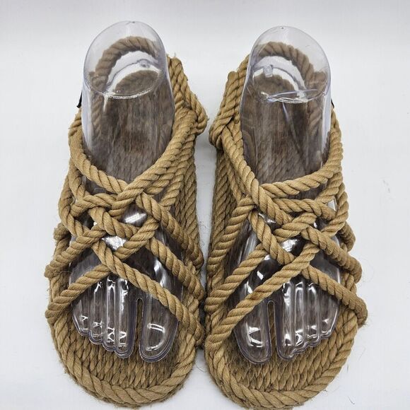 Nomadic State of Mind Rope Sandals Women’s Size 8 or 9 Beige Flat Strappy Boho - Picture 4 of 9